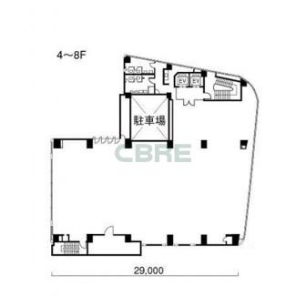 4階〜8階 平面図