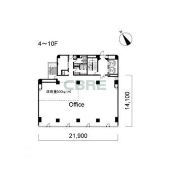 4階〜10階 平面図
