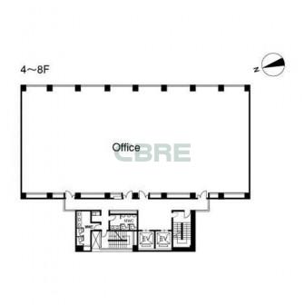 4階〜8階 平面図