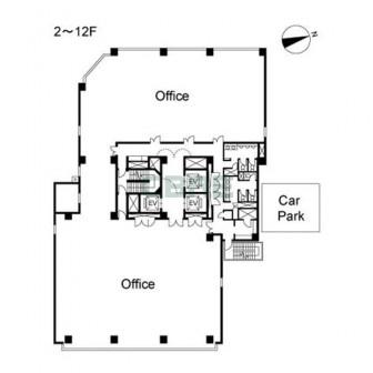 2階〜12階 平面図