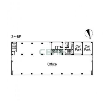 3階〜8階 平面図