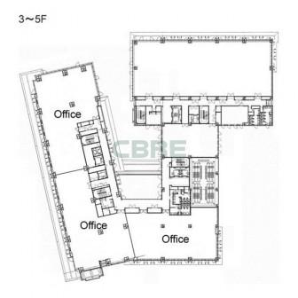 3階〜5階 平面図