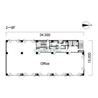 2階〜8階 平面図