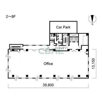 2階〜8階 平面図