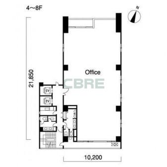4階〜8階 平面図