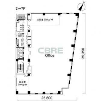 2階〜7階 平面図
