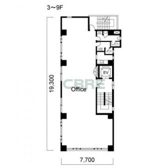 3階〜9階 平面図