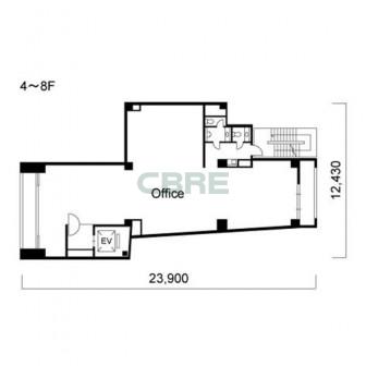 4階〜8階 平面図