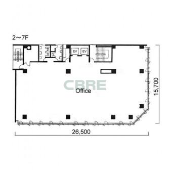 2階〜7階 平面図