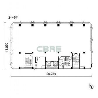 2階〜6階 平面図