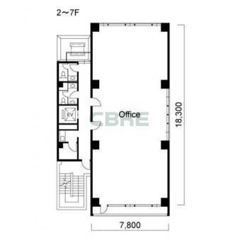 2階〜7階 平面図