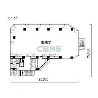 3階〜5階 平面図