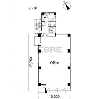 2階〜8階 平面図