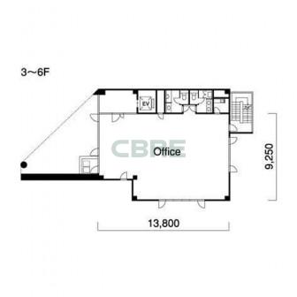 3階〜6階 平面図