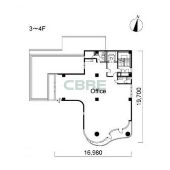 3階〜4階 平面図