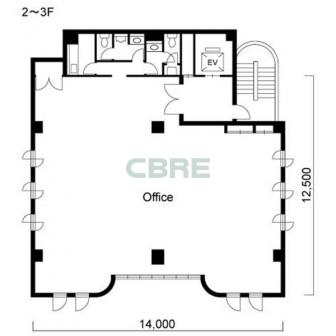 2階〜3階 平面図