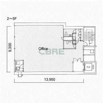 2階〜5階 平面図