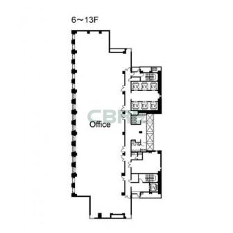 6階〜13階 平面図