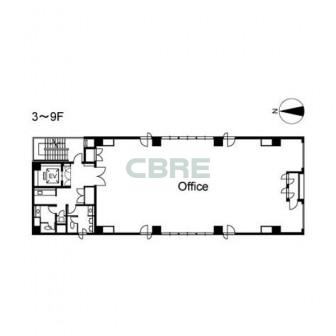 3階〜9階 平面図