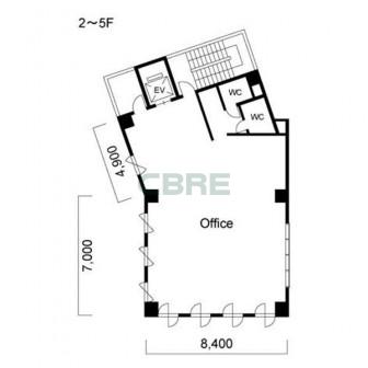 2階〜5階 平面図