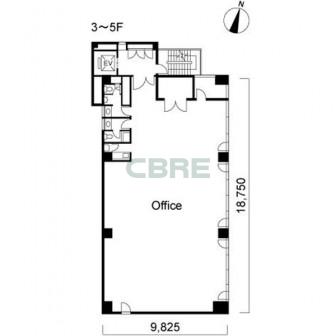 3階〜5階 平面図