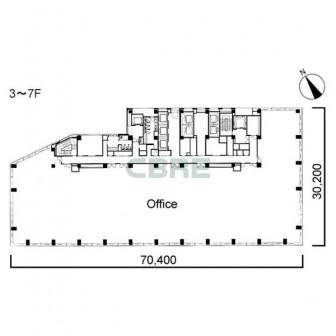 3階〜7階 平面図
