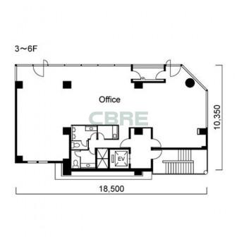 3階〜6階 平面図