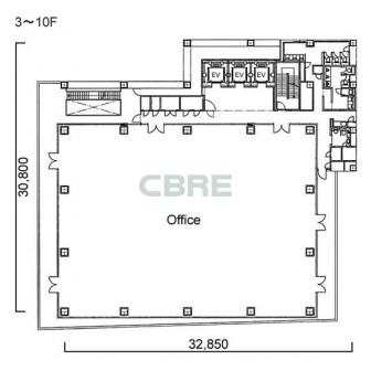 3階〜10階 平面図