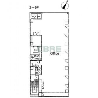 2階〜9階 平面図