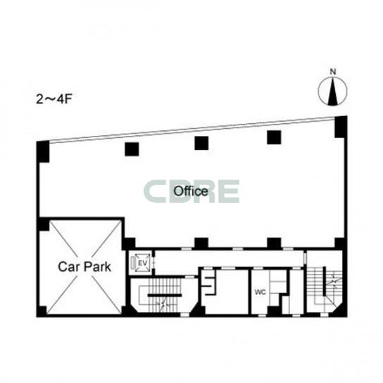 2階〜4階 平面図