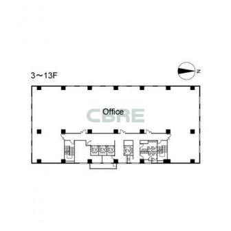 3階〜13階 平面図
