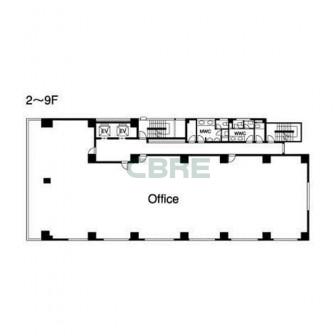 2階〜9階 平面図
