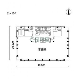 2階〜10階 平面図