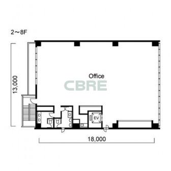 2階〜8階 平面図