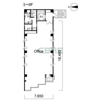 3階〜6階 平面図