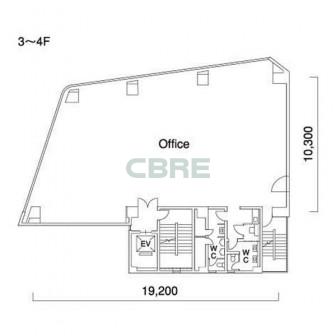 3階〜4階 平面図