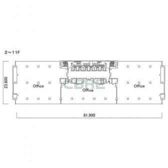 2階〜11階 平面図