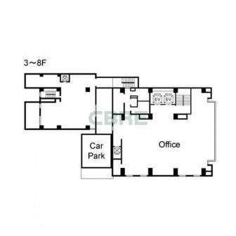 3階〜8階 平面図
