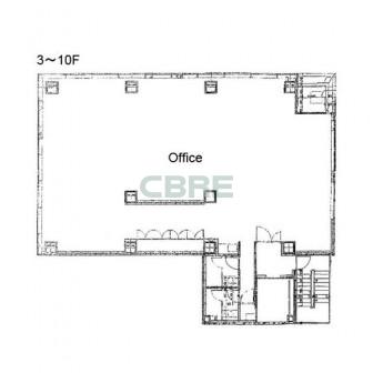 3階〜10階 平面図