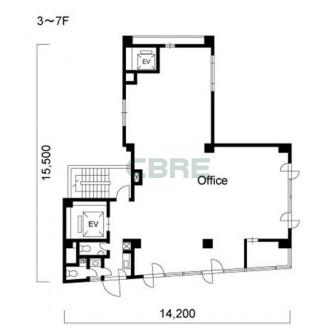3階〜7階 平面図