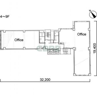 4階〜9階 平面図