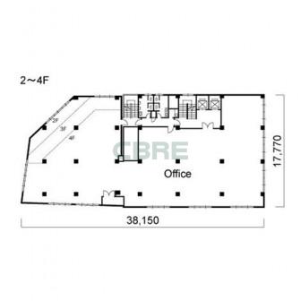 2階〜4階 平面図