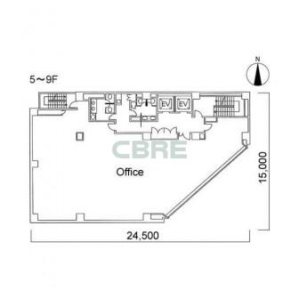 5階〜9階 平面図