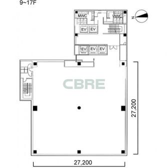 9階〜17階 平面図