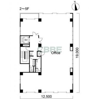 2階〜5階 平面図