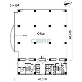 3階〜10階 平面図