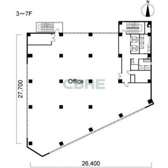 3階〜7階 平面図