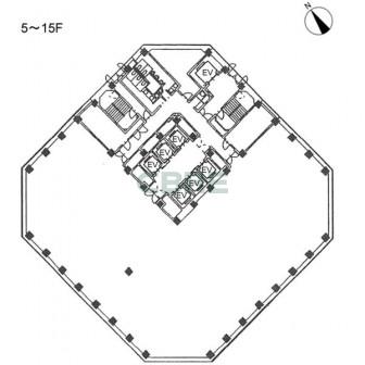 5階〜15階 平面図