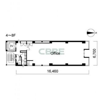 4階〜8階 平面図