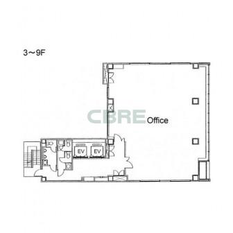 3階〜9階 平面図